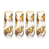 Wild Rose Stemless Flute, Set of 4