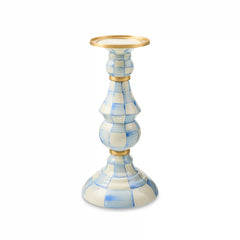 Emerald Check Large Pillar Candlestick