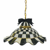Courtly Check Ceramic Fluted Hanging Lamp