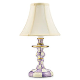 Emerald Check Candlestick Lamp