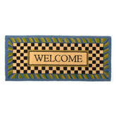 Welcome Periwinkle Double Door Entrance Mat