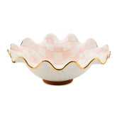 Violet Check Medium Ceramic Fluted Serving Bowl