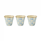 Mocha Check Herb Pots, Set of 3