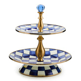 Sterling Check Two Tier Sweet Stand