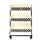 Mocha Check 2-Tier Kitchen Cart