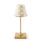 Mocha Check LED Rechargeable Cafe Table Lamp