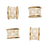 Emerald Check Napkin Rings, Set of 4